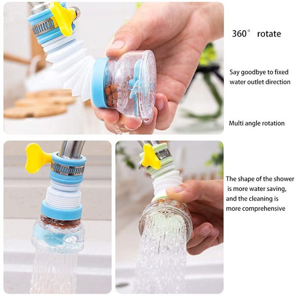 Pack of 2 Kitchen Shower Splash Fan Faucet Filter Tap Nozzle Extended Each